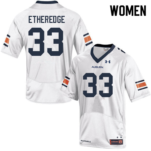 Women #33 Camden Etheredge Auburn Tigers College Football Jerseys Sale-White